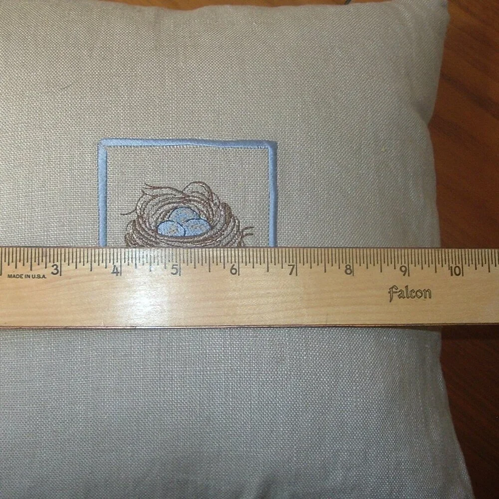 Pottery Barn PAIR Linen NEST pillows Bird's nest, Spring, Home Decor 10